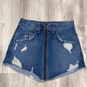 LF Jean Zipper Skirt